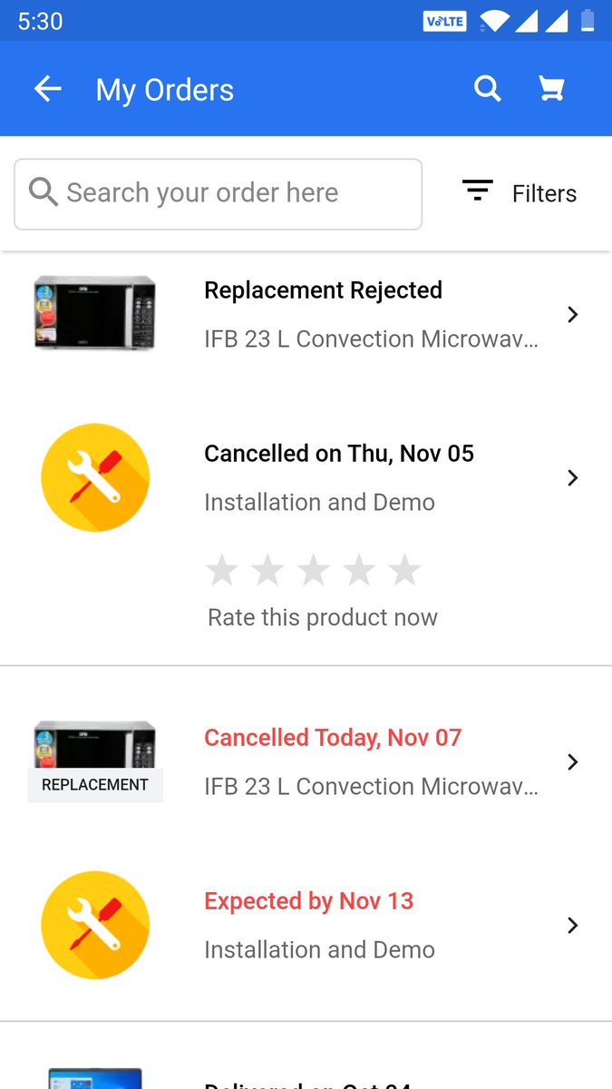 Aks_Sh's tweet photo. This is the support being provided for products. Faulty product is shipped, fault is found out during demo and when replacement is created through the app ,@Flipkart  says the replacement it cancelled! Such a scam organization to but anything from. @flipkartsupport #ShameOnYou https://t.co/HjpVWjFCOq