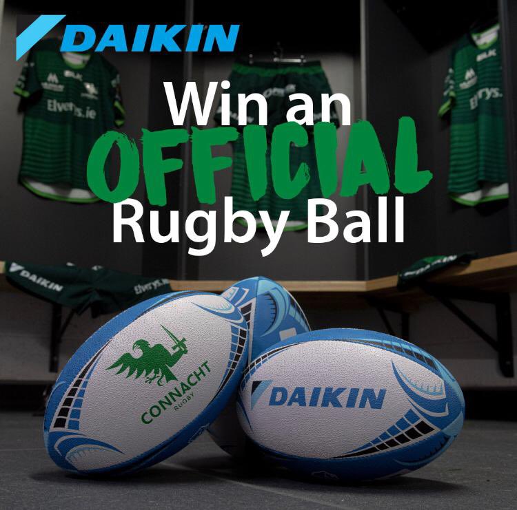 For this weeks giveaway we have another official @connachtrugby rugby ball! For your chance to win all you have to do is...
1. Follow @daikinireland
2. Like this post
Winner will be picked on Tuesday!
#Daikin #DaikinIreland #ConnachtRugby #giveaway #competition #prize #rugby https://t.co/ft1h8ocCHJ