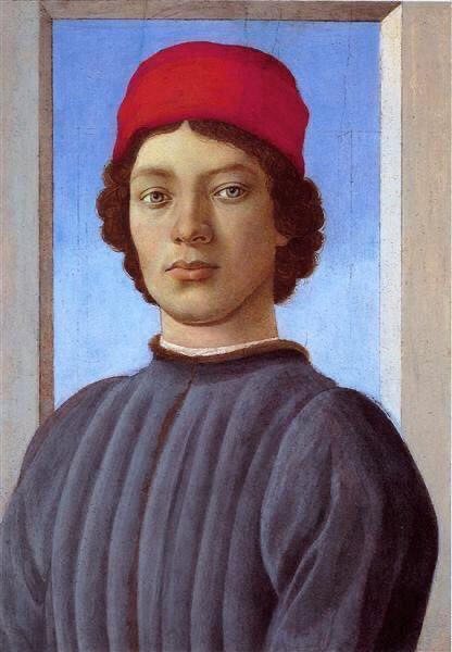 Notable too is his penchant for painting good looking lads. This is no surprise as he was believed to be gay. Portrait of a Young Man (c1470), Portrait of a Man with a Medal of Cosimo the Elder & Young Man with Red Cap (c1477)