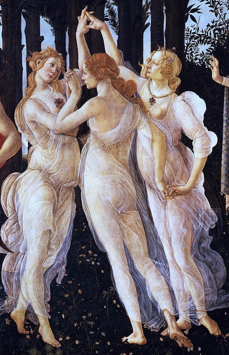 The Primavera (1482) is one of the most treasured paintings in the world. It is an astonishing presentation of beauty & female elegance, in particular. However it is the male figure who exudes sensuality. Studies suggest he was painting for intellectual gay patrons