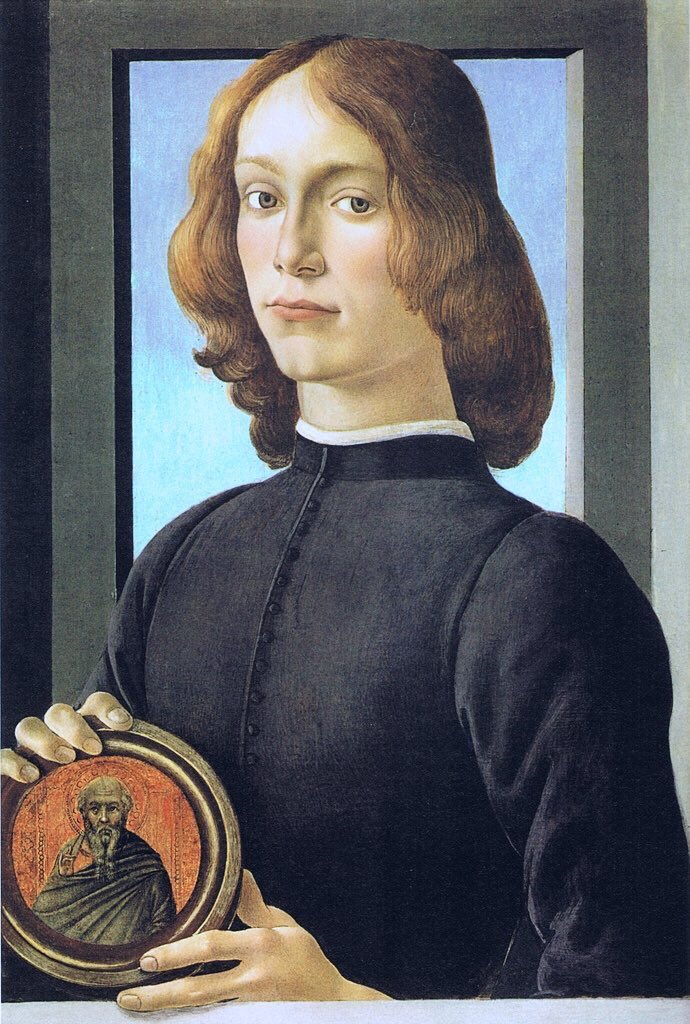 Portrait of a Young Man with a Seal (1485) is a relatively unknown Botticelli that recently came up for auction. It has a modern feel & there is a charisma to the image as the sitter smiles coyly at the artist.