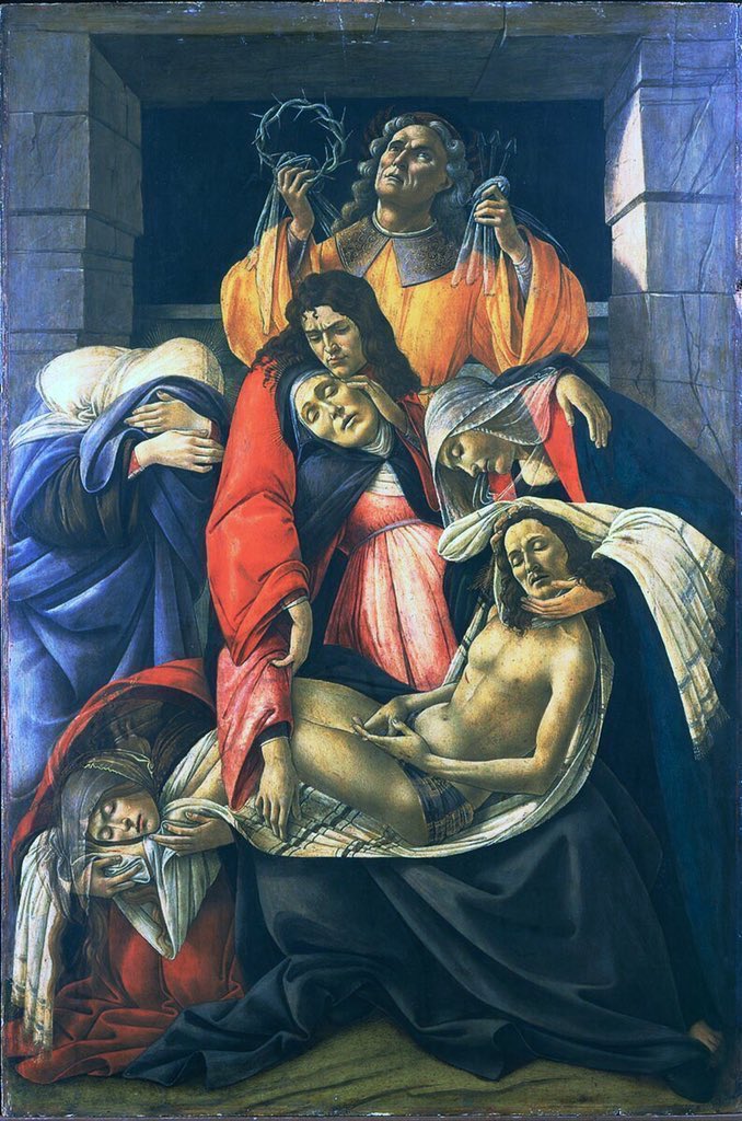 Lamentation over the Dead Christ (c1490) is a powerful image of grief. In this work the painter puts every ounce of his faith into one image. The painting confronts us with both the belief & the genius of the Italian artist.