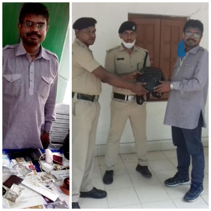 rpfserkgp's tweet photo. #GOODWORK #LEFTBEHINDBAG #CALL182
@RPF_INDIA
@zscrrpfser On dt 7.11.20 escorting party of train no. 02809 recovered left behind bag (Gold ring,ATM, Cash 2000, keypad mobile 02 ,total value=20000 approx) and after proper verification handed over to its owner at R-Coy/KGP. https://t.co/c82g7FPdoE