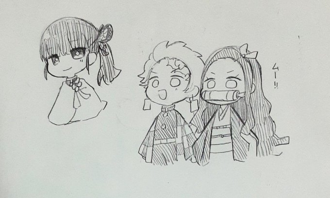 そういえば学校で描いてたなー…という鬼滅のらくがきである 