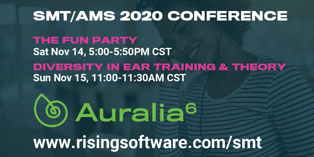 AuraliaMusic's tweet photo. Looking forward to the @AMS_musicology and @SMT_musictheory virtual conference this weekend.
If you’re attending, drop in for a chat at the exhibits, or at one of our sessions: https://t.co/9VINe0OPeN #amsmt20 #musictheory #eartraining #auralia #musition https://t.co/eo2suMlEz1