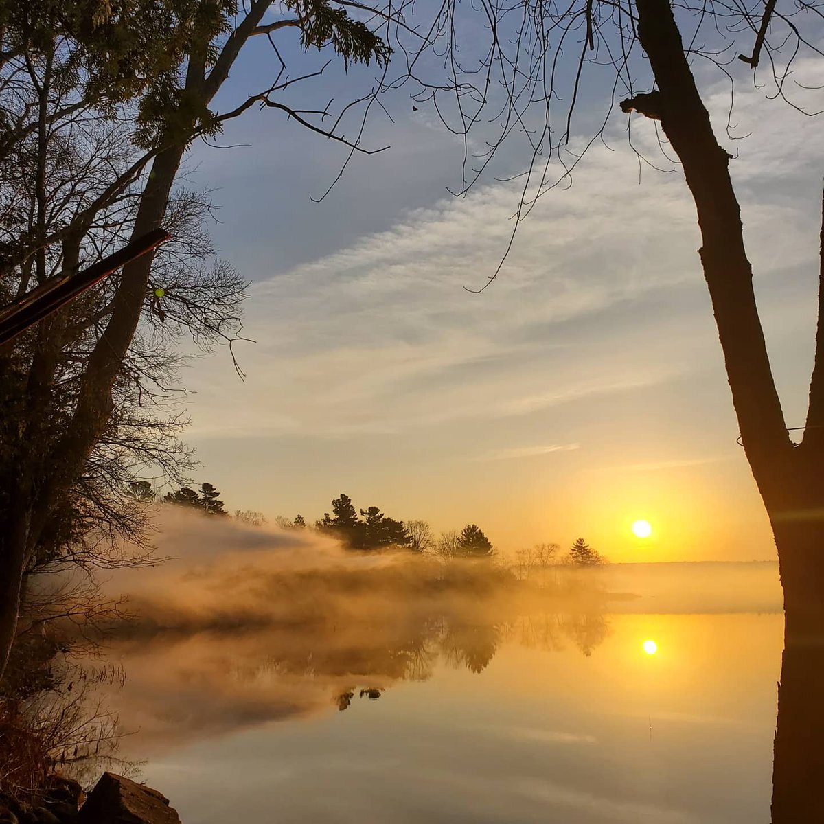 Beauty morning at the cottage for the last day of our fall #musky classic