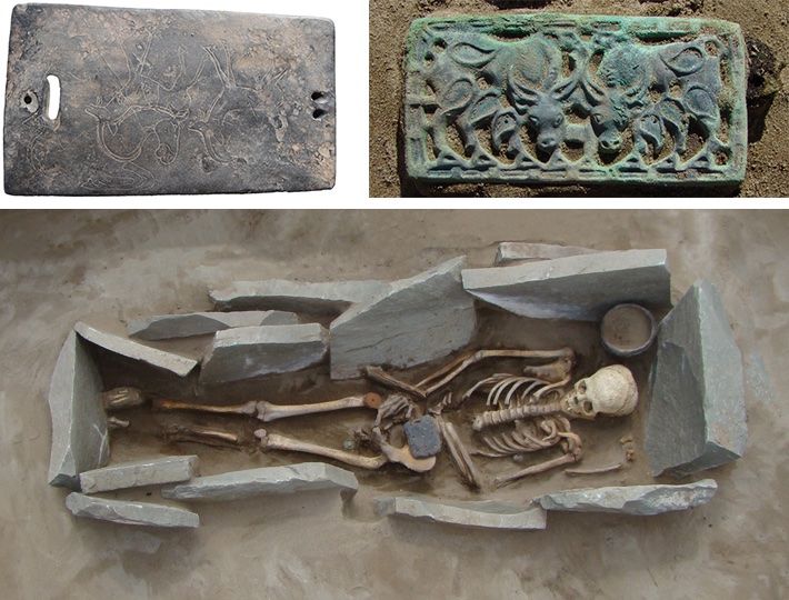 Entre los esqueletos analizados de los Xiongnu se han encontrado varios cuyas firmas genéticas son similares a las de los sármatas que entonces dominaban la región norte del Mar Negro en el Cáucaso.
