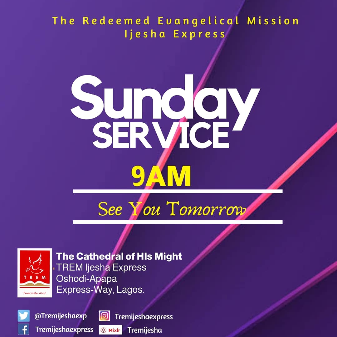 tremijeshaexp's tweet photo. Join us tomorrow as we continue to explore our faith in Christ. Join us at every of our engagement both online and on-site.
Cathedral of his Might, Ijesha Express Bus stop
https://t.co/PyDpZ8rkVJ
#tremworld #TREMijesha #lightoftheworld https://t.co/oO5cVUZRcU
