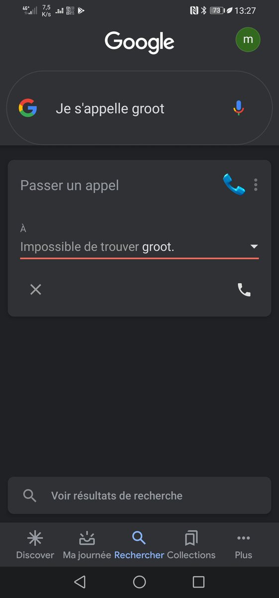 MagaliMichel_'s tweet photo. J'ai cherché "je s'appelle Groot" en #commandevocale et la voix me répond "désolée, qui souhaitez vous appeler ? “ dois-je lui répondre #jesappellegroot ? 🙃
#gardiensdelagalaxie https://t.co/KvYUc6g9Sk