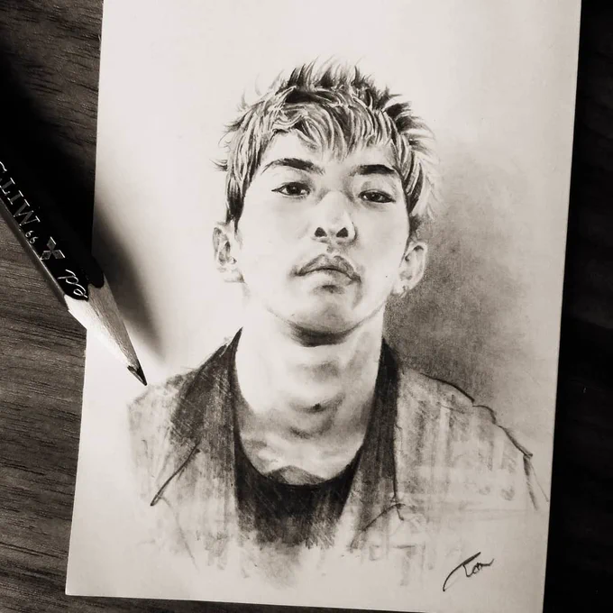続いて単品 #勢喜遊 #新井和輝
かぶるけどせっかくなので同じテイストで描いたフルメンバーで載せときます。

#KingGnu
#pencilart 
