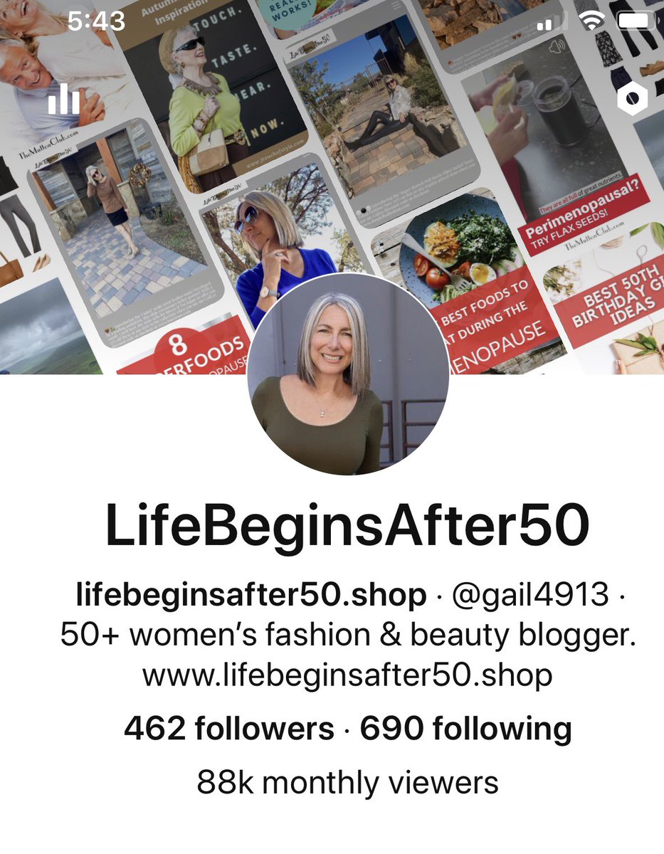 Yay! Thank you for 88K monthly Pinterest viewers! @LifeBAfter50 #50plusblogger #fashionover50 #beautyover50