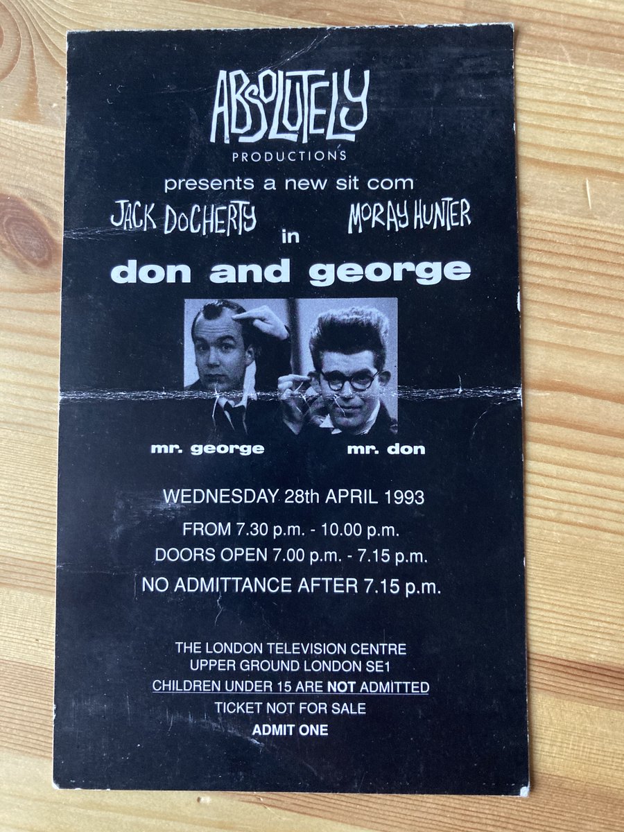 RumandCokeProds's tweet photo. Having a Lockdown 2.0 clearout and came across this from 27 years ago. First time seeing a TV studio production being filmed and it was a great series too @AbsolutelyProd1 @morayh https://t.co/sVbgtnRG4Y