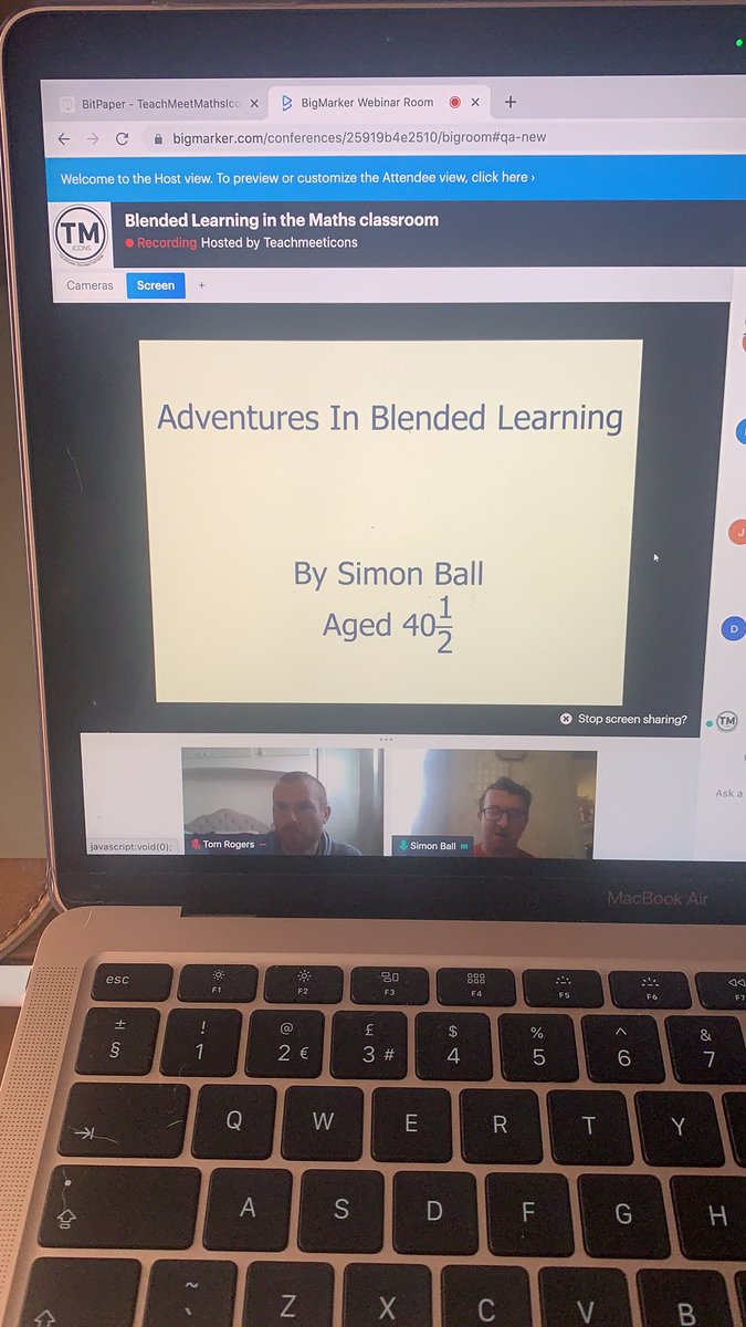 TTRMaths's tweet photo. He’s back! Our very own @ballyzero The last speaker in our line up. #blendedmaths https://t.co/Vn4pKPVVxn