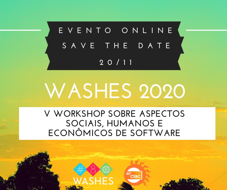 washescommunity's tweet photo. WASHES está chegando no dia 20/11. Lembrando que o WASHES é um evento satélite do XL Congresso da Sociedade Brasileira de Computação (CSBC 2020). Confira a programação em: https://t.co/60DlKrHV06 #WASHES2020 #CSBC #EngenhariadeSoftware #QualidadeSoftware #FatoresHumanos https://t.co/ka1Oh8oL8D