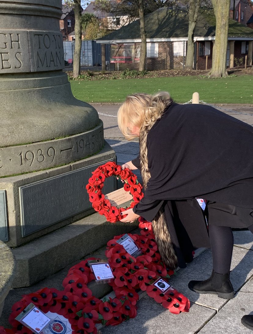 Today, our President Alex paid respects from all at <a href="/SconesWi/">Fleetwood Rolling Scones WI</a> by laying a wreath in Fleetwood Memorial park ahead of Remembrance day #LestWeForget