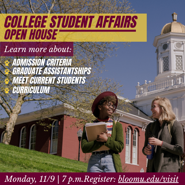 bloomuorient's tweet photo. Interested in Graduate School?   Check out our Graduate Studies program: College Student Affairs!
Information Meeting specifically for the Bloomsburg CSA program, Monday, November 9th at 7 pm. Students can register here: https://t.co/gjDoH35twh https://t.co/LbQMrJEnOR