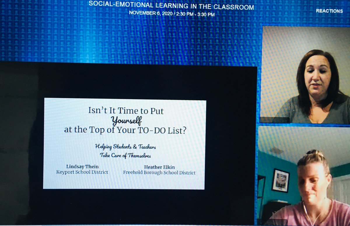 hoffmanjenn16's tweet photo. Thank you Lindsay Thein and Heather Elkin for sharing helpful, relevant strategies to promote social-emotional learning and well-being for school community members. Meaningful, interactive workshop! @NJEA #NJEAConvention @ElkinFISLIONS https://t.co/R9SvWirfzA