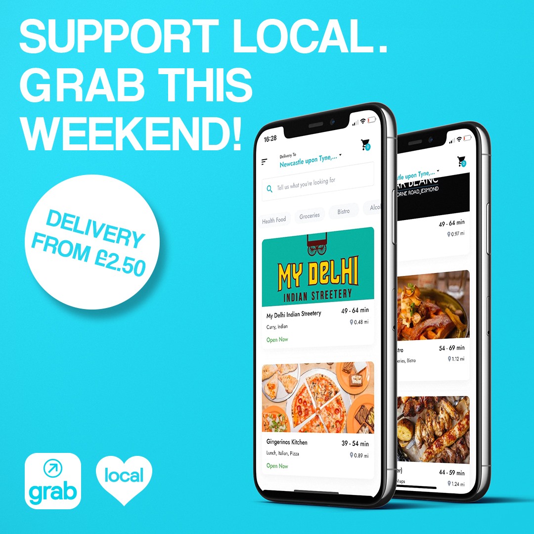 BluelineNCL's tweet photo. Our new look Grab North East app is now LIVE and to celebrate, we're offering delivery from just £2.50 this weekend! 🍝

📲 Download the app and GRAB this weekend...
App store: https://t.co/C3W8X29g7p
Android: https://t.co/yIZWgfWxbv https://t.co/GwzkpsCcTt