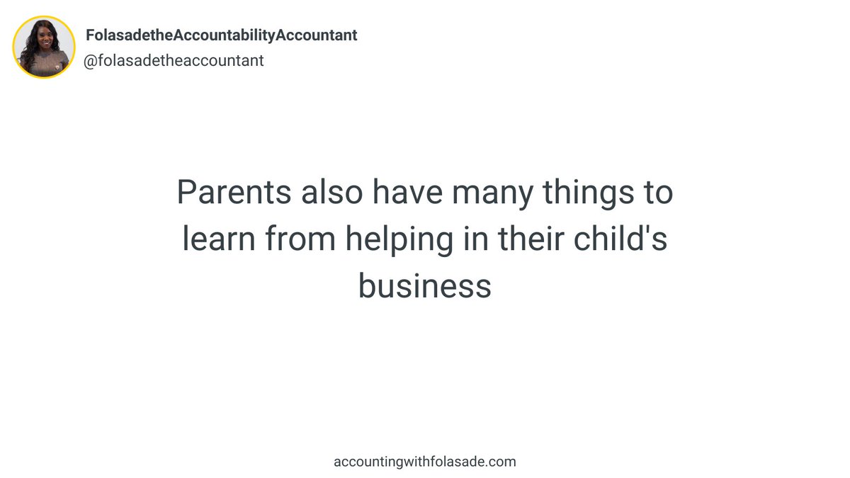 FolasadeAyegbus's tweet photo. #childthatownsabusiness #kidpreneur #accumulatingwealth #businessownership #businessforkids #businessidea #buildinggenerationalwealthhiringyourchild #blackbusinesswomen #blackwomen #smallbusiness #businessowner #folasade #entrepreneur #theaccountabilityaccountant #arete #iamarete https://t.co/CehfC4Bb3L