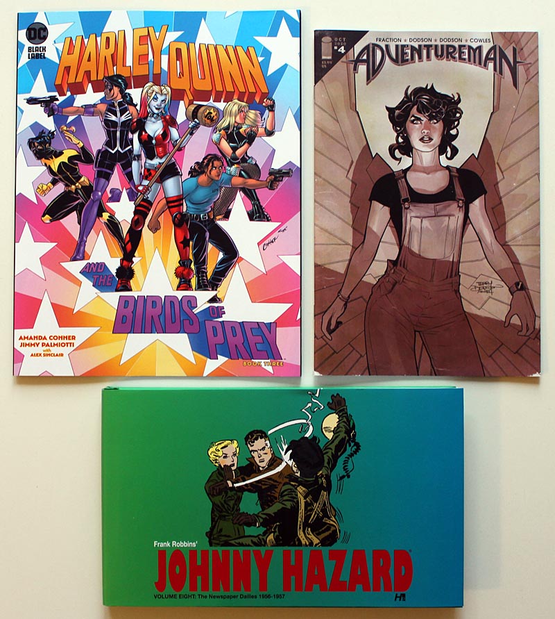 Caltex_98's tweet photo. Recent #comichaul: #HarleyQuinn & #TheBirdsofPrey 3, #Adventureman 4, #JohnnyHazard vol. 8 (great company or what ,guys?) #DetectiveComics 1028 by @PeterJTomasi, #BlackMagick 14-15 @ruckawriter, #Exorsisters vol 2, #91an 22/2020, #KalleAnkaKlassiker 5/2020 #MattFraction #comics https://t.co/gSa3QNuglY