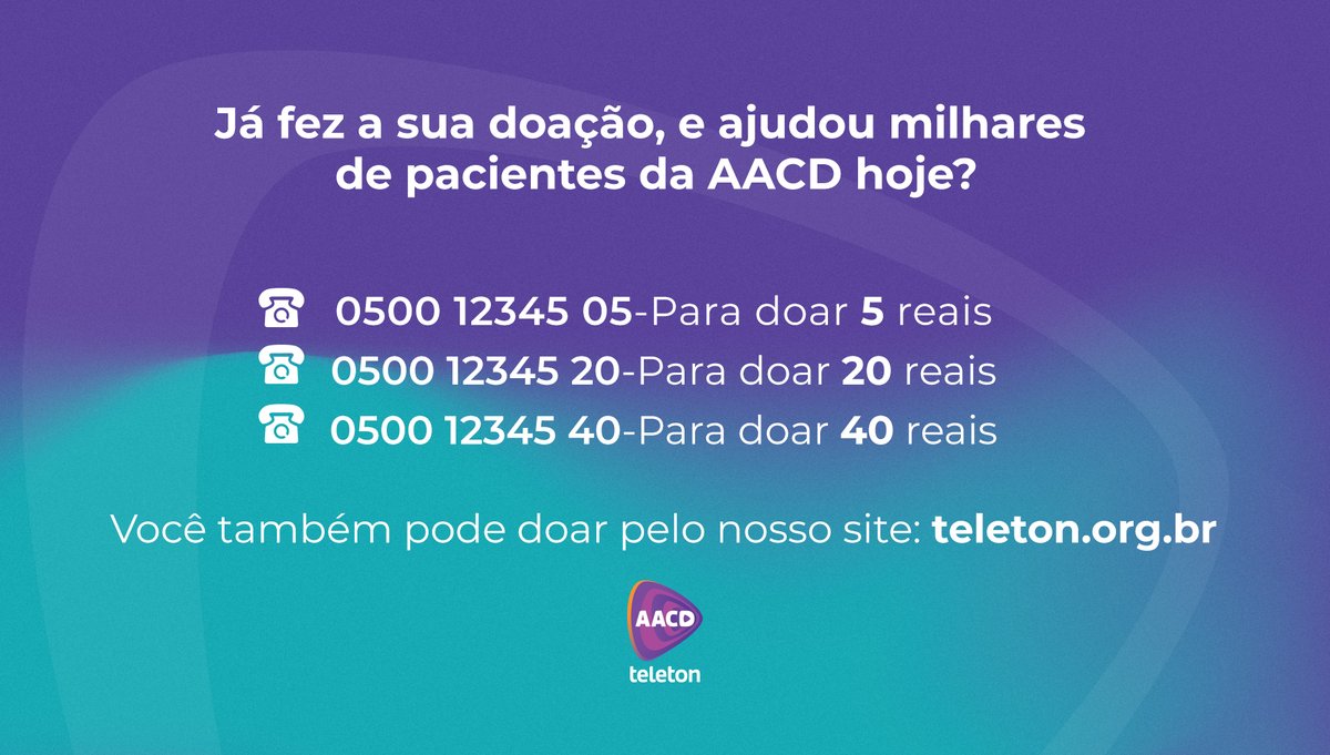 SBTonline's tweet photo. Chegou o grande dia! Ansiedade a mil, coraçãozinho batendo forte, aquele friozinho na barriga, porque o #Teleton2020 vai começar! É daqui a pouquinho, às 10h30. Você já pode participar e doar para ajudar milhares de pessoas a realizarem tratamentos na AACD! 💜 https://t.co/Ns7x0tYWnL