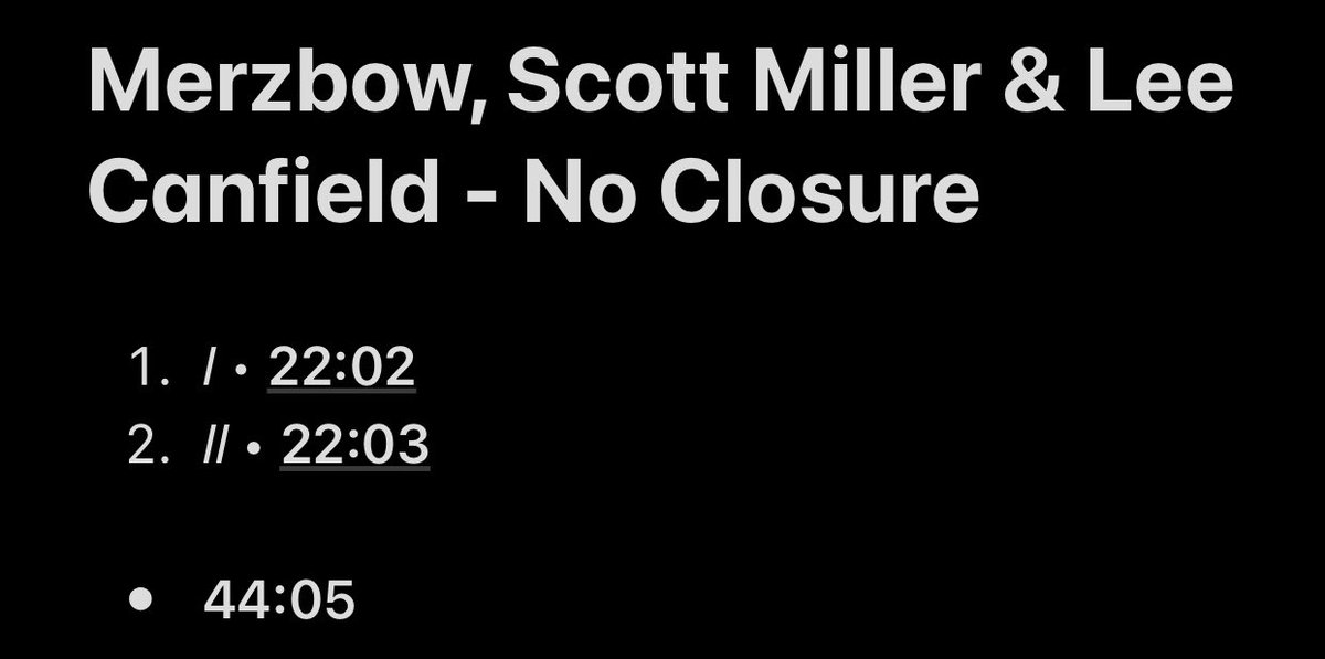 76/108: No Closure (with Scott Miller & Lee Camfield)Way more unique and melodic than the common Merzbow record, this collaboration project with Scott Miller and Lee Camfield mix Ambient Folk and Noise with some Drone and Black Metal influences. For sure a hidden gem.