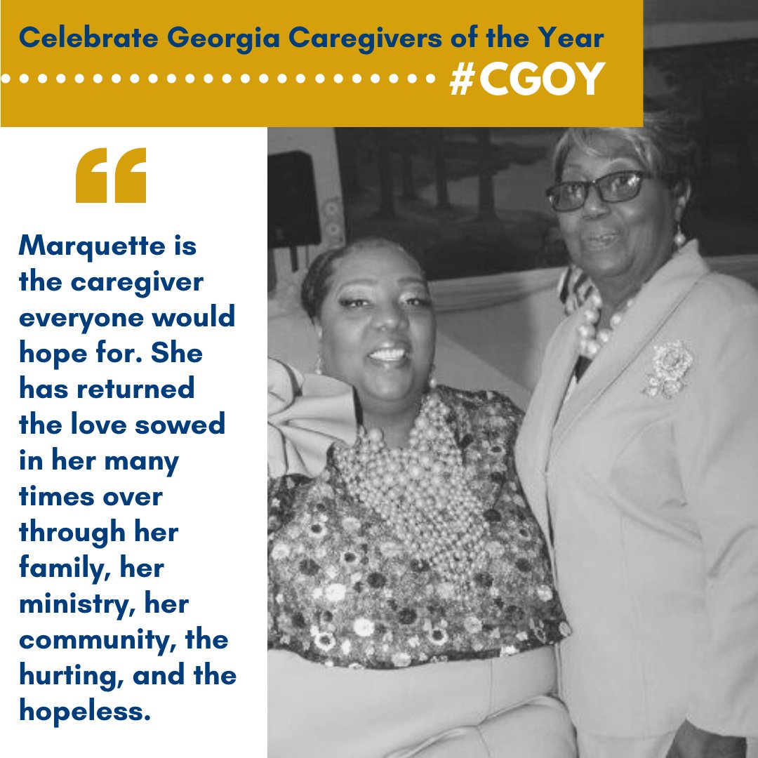Marquette Brooks is a professional cosmetologist, a lead Pastor/Teacher and Worship Leader at her church, an aunt who helps raise her nieces and nephews, and a full-time #caregiver for her mom. To the people in her life, she is everything! #CGOY CC @SeniorlinkInc