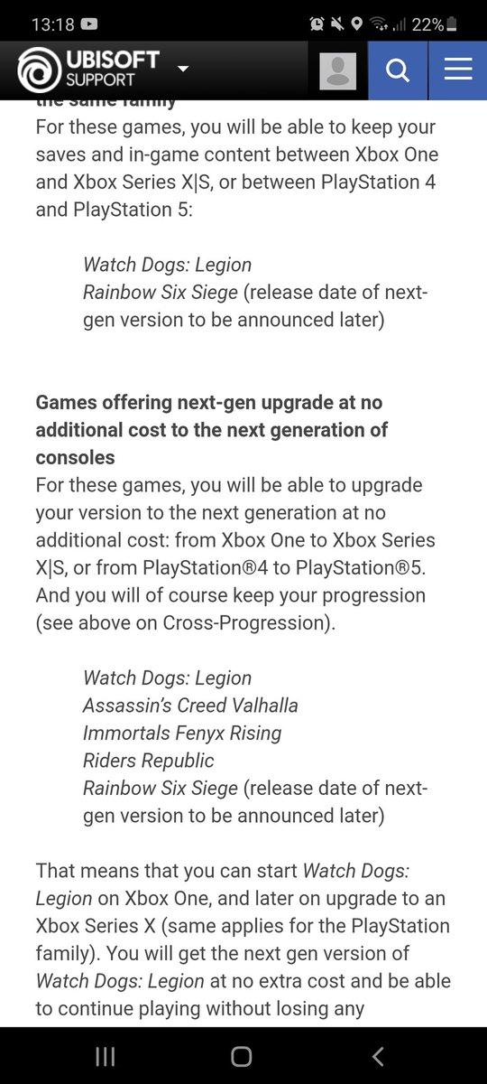 SCimelli's tweet photo. @thecoreross @Ubisoft_UK I'm not sure if you've covered this or if it's even important but in Ubisofts updated article about cross platform and progression they state there will be an next gen version of rainbow six siege, what do you think it'll mean https://t.co/BzytqViRoZ