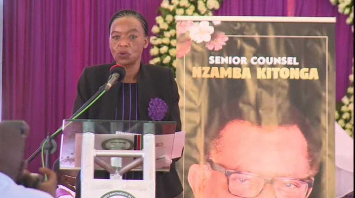 UzalendoNews_KE's tweet photo. President Uhuru Kenyatta who is at Vatican for a state visit, sent  Monica Juma to represent him during the final sent off of the Senior Counsel Nzamba Kitonga. 
#RIPNzambaKitonga https://t.co/gHeZfvE9tC