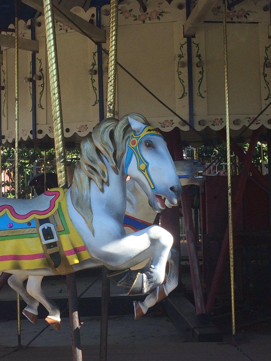 Robear7777's tweet photo. This old #caraselle still sits in downtown #Rocky Mount, NC. Amusement #rides #horse #pony https://t.co/olHIUzqjlb