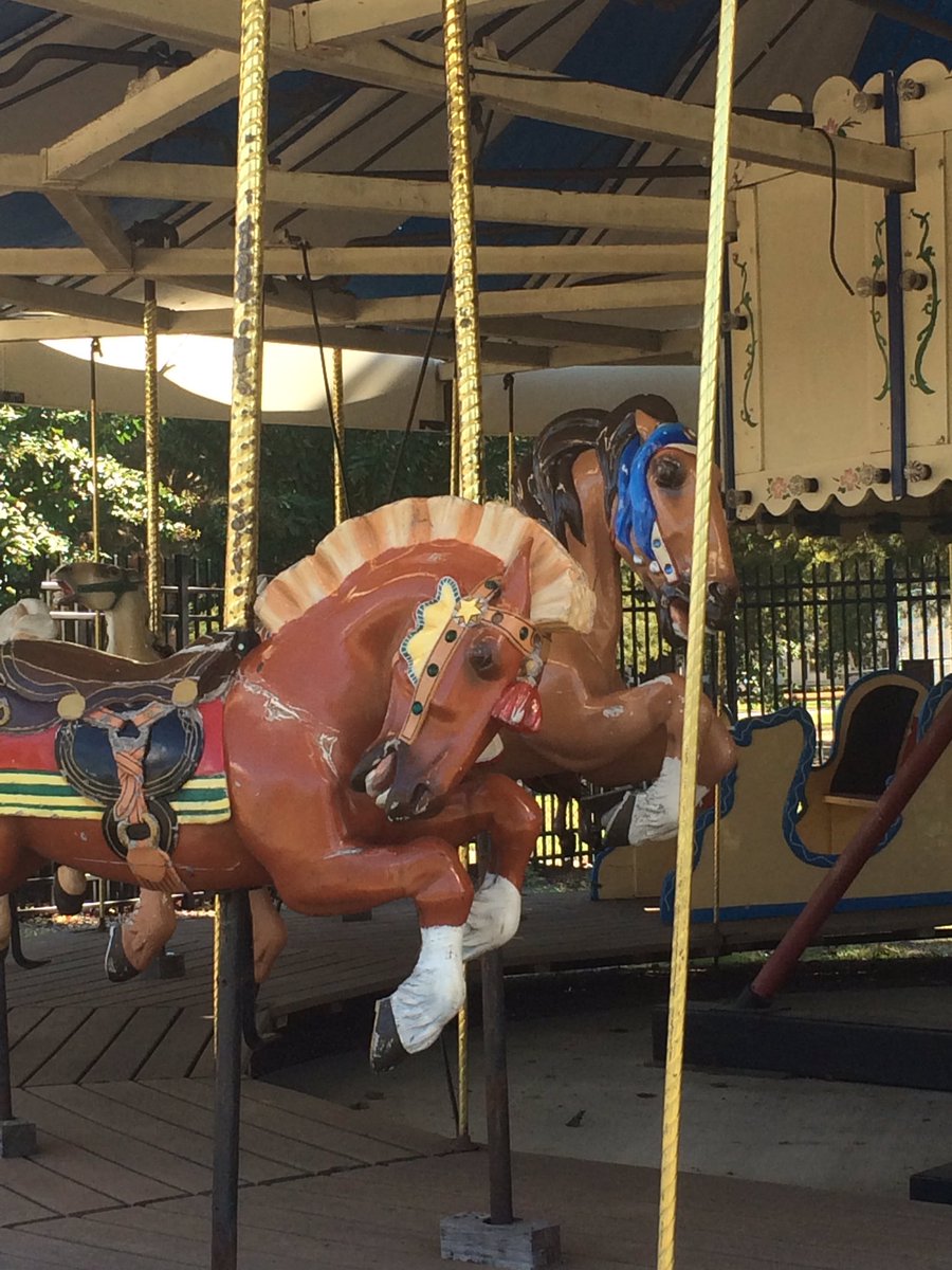 Robear7777's tweet photo. This old #caraselle still sits in downtown #Rocky Mount, NC. Amusement #rides #horse #pony https://t.co/olHIUzqjlb