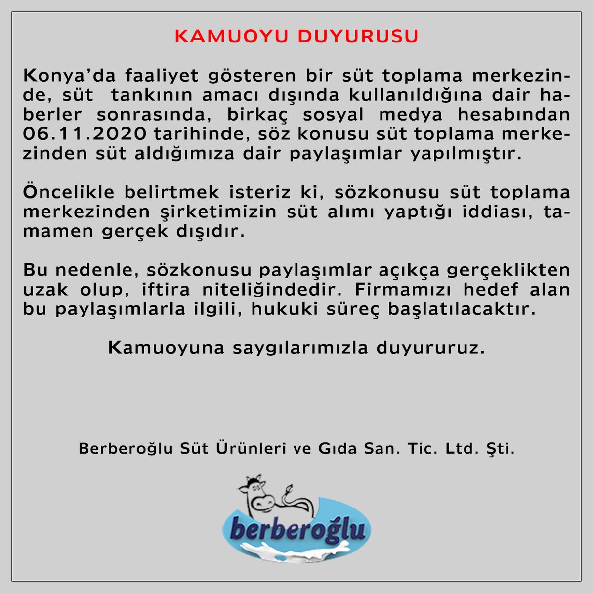 BerberogluSut's tweet photo. #Kamuoyuna #Duyuru https://t.co/wEN8ucrDuK