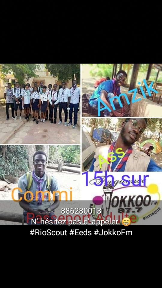 eclairufisque's tweet photo. On ne parlera que du #scoutisme aujourd'hui à 15h sur Jokko Fm/Rufisque. 
Vous pouvez appeler sur 886280013 . https://t.co/9SrZuxNzhb