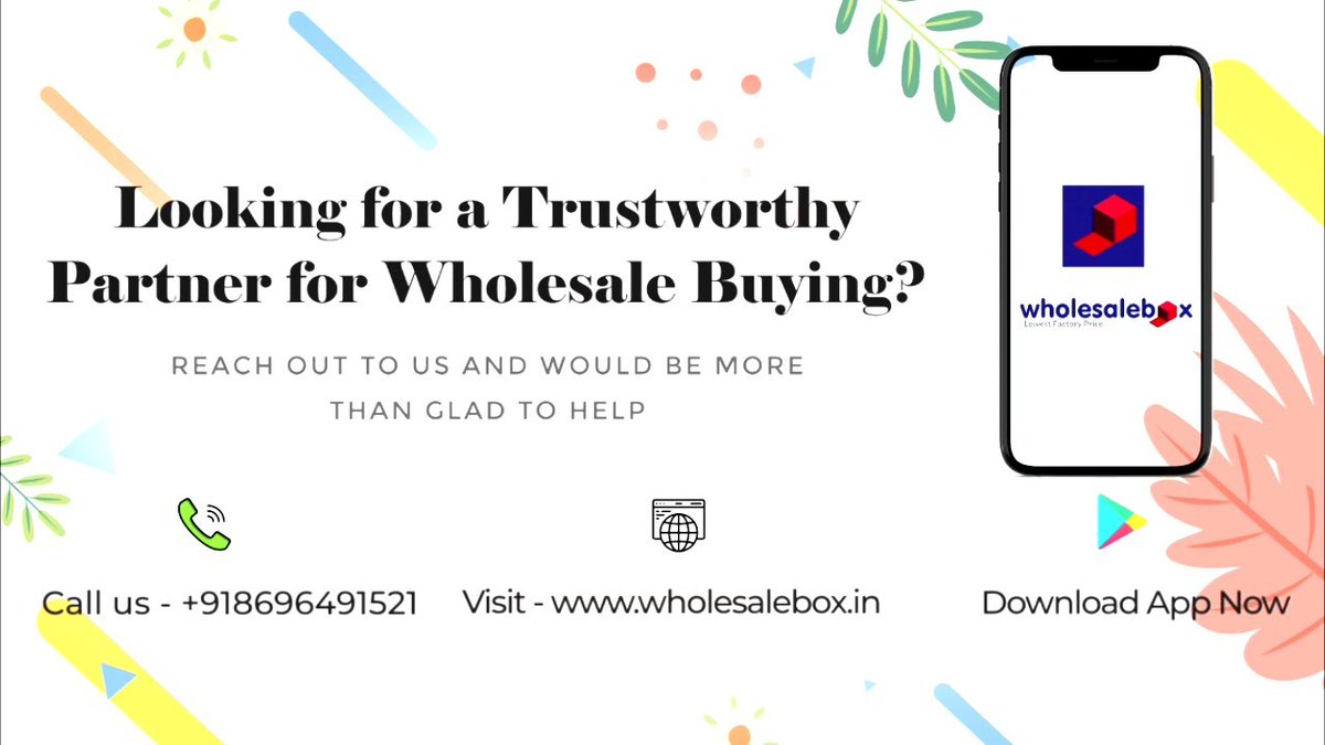 WholesaleBox_in's tweet photo. WHOLESALEBOX- A B2B E-Commerce App
Buy Wholesale Online Apparels, Footwear &amp; More
Looking for a Trustworthy Partner for Wholesale Buying?- We are your Ultimate Wholesale Fashion Destination 
Video Link: https://t.co/3s3v2lWWVy

#wholesalebox #fashcart https://t.co/411rwjOzoW