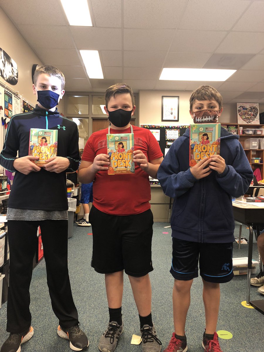 Ms_SimmonsClass's tweet photo. @kellyyanghk We LOVED Front Desk! We liked how Mia got along with all of the people at the motel.  Mia never gave up and she is a great example for all of us.  We will definitely be reading Three Keys. #GDTBAL @KerryLynne68 https://t.co/xSDlfLr5YV