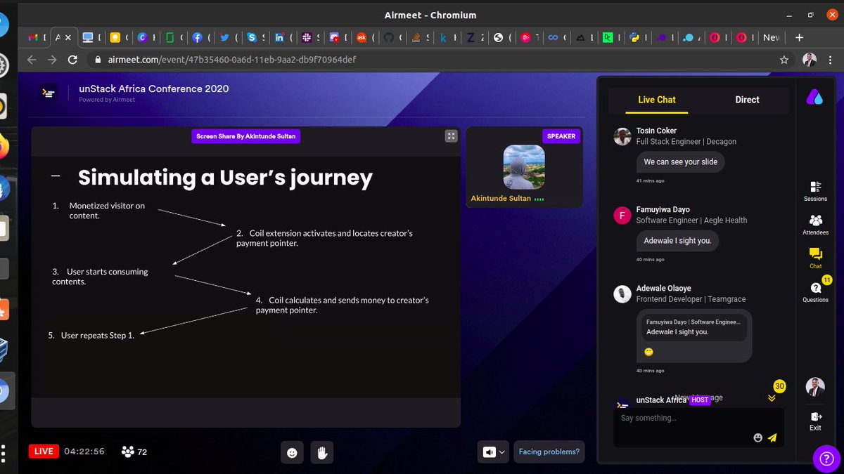 maazi_obasi's tweet photo. Web monetization - The User's Journey, The Creators Journey @hackSultan #unStackConf2020 #unstackcon2020
π https://t.co/oijxDdO4M6