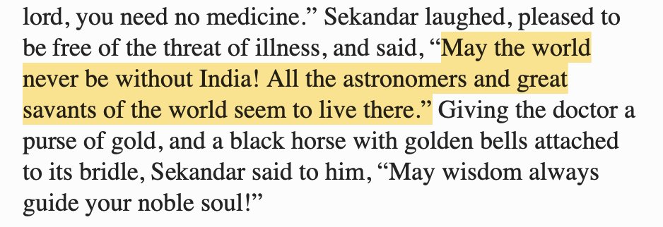 The Shahnameh (شاهنامه) of Ferdowsi, the National Epic of Persia, says all the best astronomers and savants of the world live in India. It also has 200+ references to the mighty Indian swords with golden scabbards, it seems Indian steel was the best in the civilized world.