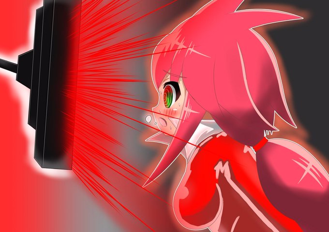 洗脳映像を見せられるラスティレッド 