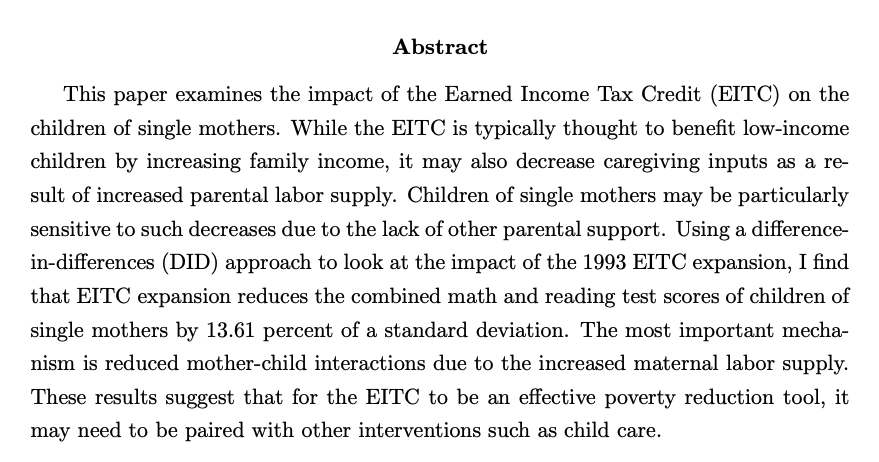 Jeehyun KoJMP: "An Unintended Consequence of the Earned Income Tax Credit: Maternal Labor Supply and Child Development"Website:  https://sites.google.com/view/ko-jeehyun 