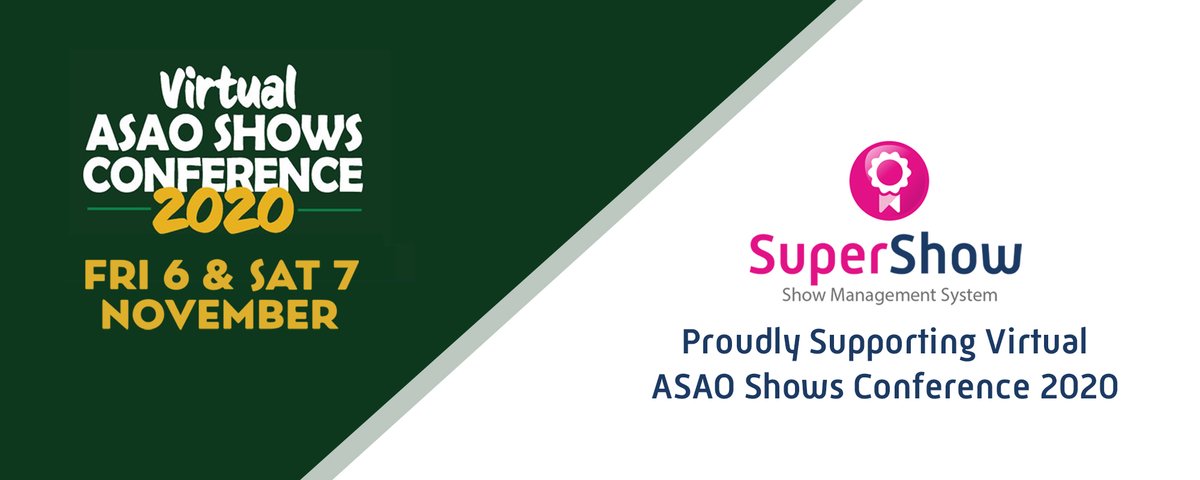 SupershowP's tweet photo. Thank you @ASAOshows for a wonderful 2 day #VirtualShowsConference, tackling important show issues for 2021 shows. We are delighted to have supported the conference and look forward to working with more shows in future. #AgriculturalShows #ShowSoftware #ASAOVirtualConference https://t.co/MZgoUrILg1