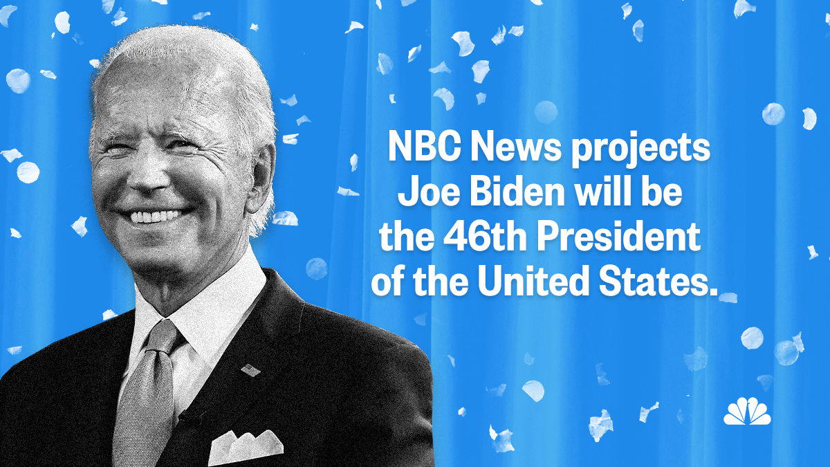 BREAKING: JOE BIDEN WILL BE PRESIDENT-ELECT, NBC NEWS PROJECTS. nbcnews.to/3eFgqK3