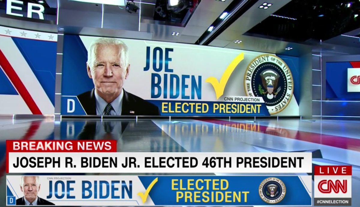 Phil_Lewis_'s tweet photo. CNN AND AP HAVE CALLED THE RACE FOR BIDEN https://t.co/45XmWgzuhg