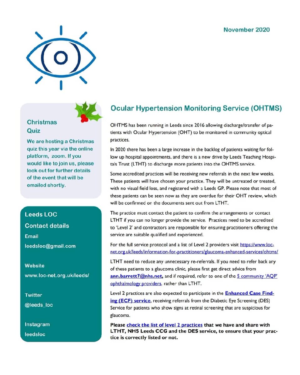 leeds_loc's tweet photo. 🗞️November Newsletter🗞️

Read for updates on #CUES in our area, the #OHTMS in #Leeds, and advice on #CET claims. ☺️👍✨

(psst.. We're also hosting an #Xmas quiz this year! 🎄✨ #StayTuned for upcoming details) 

#ReadAllAboutIt 📰
#Optometry #EyeCare #LOC #LeedsLOC #StaySafe https://t.co/7iGTruh9jI