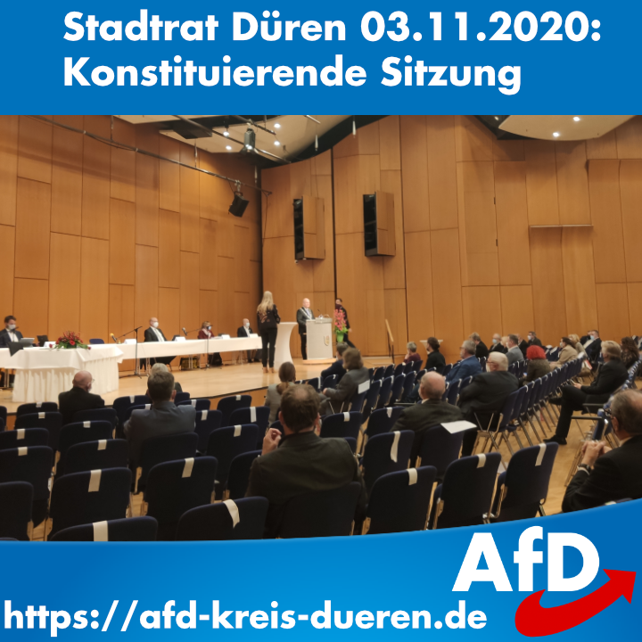 AfDKVDueren's tweet photo. ++ Stadtrat Düren 03.11.2020: Konstituierende Sitzung ++
Am Dienstag, dem 03.11.2020, fand die erste, konstituierende Sitzung des neu gewählten Stadtrates im Haus der Stadt (Theatersaal) statt.
https://t.co/Z90knp6J3H
#afd #dueren #stadtrat #essler #andreopoulos https://t.co/6MT9VW9uNd