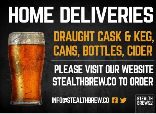 Delivery to Devizes on Wednesdays and Fridays!
#thebesthomedeliveryserviceisback
stealthbrew.co