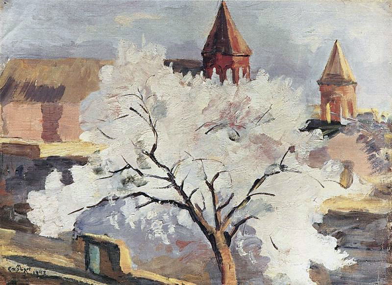 artistsarian's tweet photo. Apricot tree in blossom, 1942 #saryan #armenianart https://t.co/BdivAWp4S3