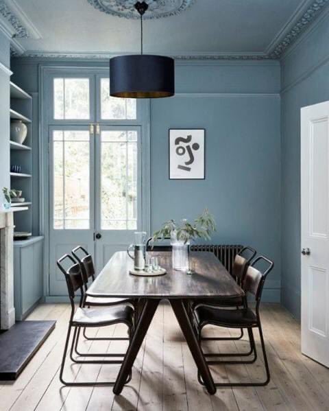 With many of us working at home, it's essential to create a space in which you can truly unwind.

Select a cool blue like Mylands Long Acre no.102, paired with dark wood. The ultimate mood for relaxation and entertaining.

Try a sample pot out here: bit.ly/2U2usfw