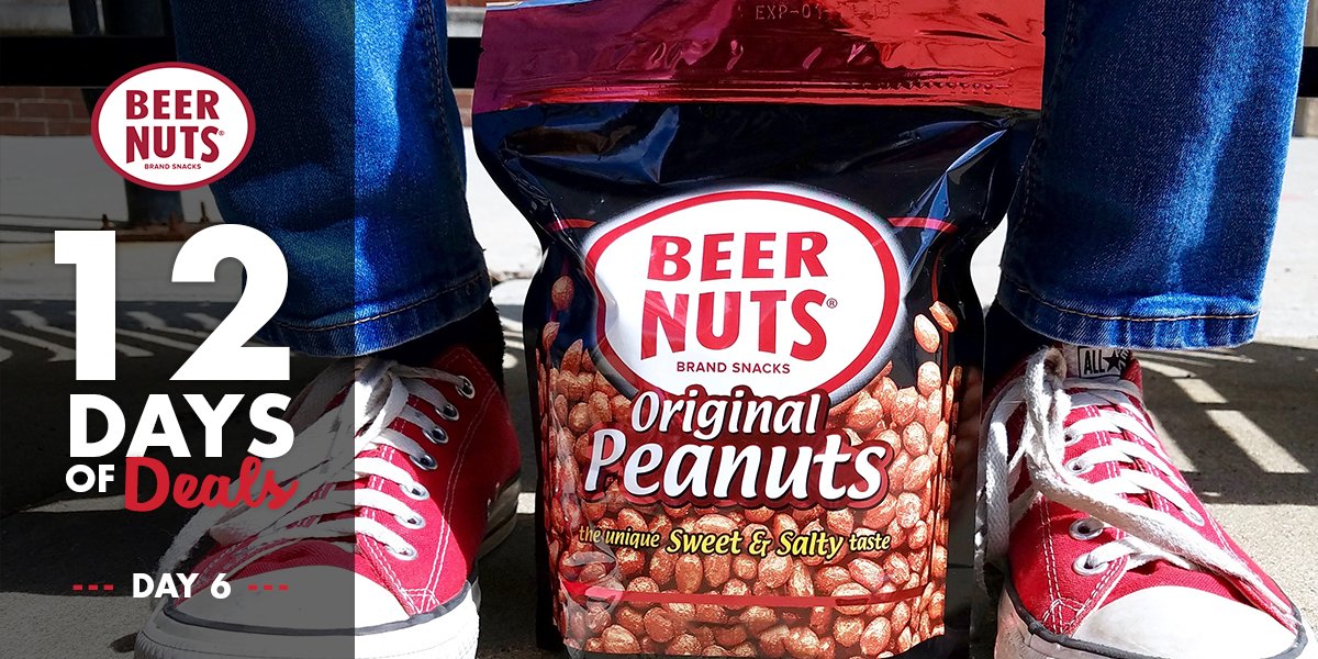 Let's get a little mixed up.

For Day 6 of 12 Days of Deals we're taking 30% OFF a few of our jars and bags featuring BEER NUTS® Original Peanuts; grab a few while you still can! This deal ends at 11:59 PM CST TODAY!

SHOP: beernuts.com/collections/12…