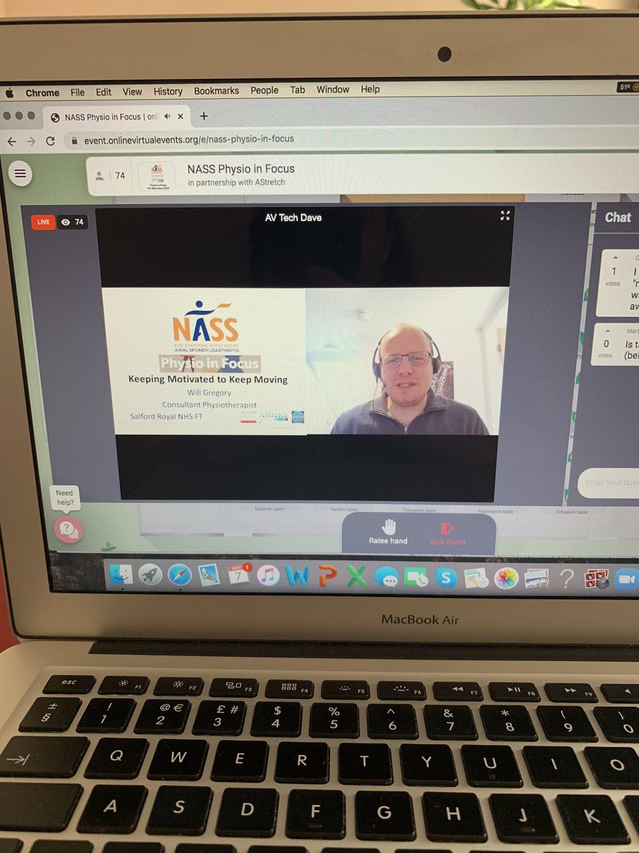 ZoeClarkOsteo's tweet photo. Excellent session with “rocket man” @PhysioWillGreg 🚀 talking about keeping moving with #axialSpA for #PhysioInFocus https://t.co/ZWd5cnl8Wk