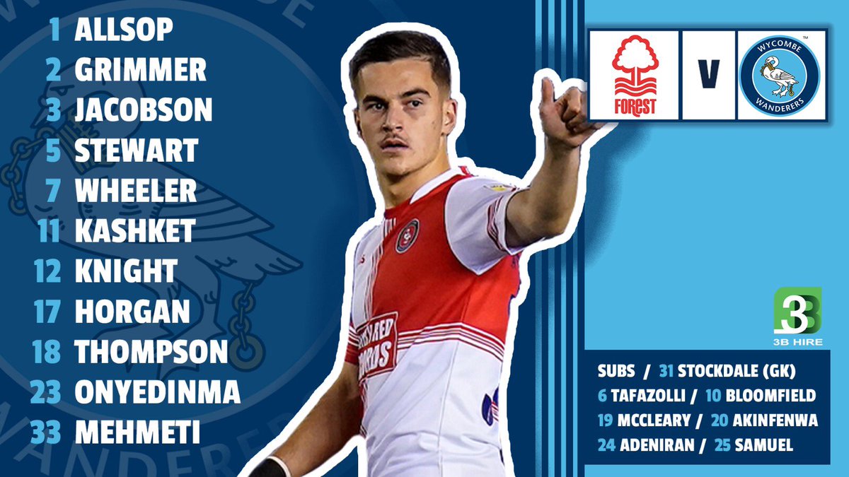 Wycombe Wanderers On Twitter Team News Two Changes Mehmeti Earns First Start Onyedinma Recalled Adeniran And Akinfenwa Drop To The Bench Notvwyc